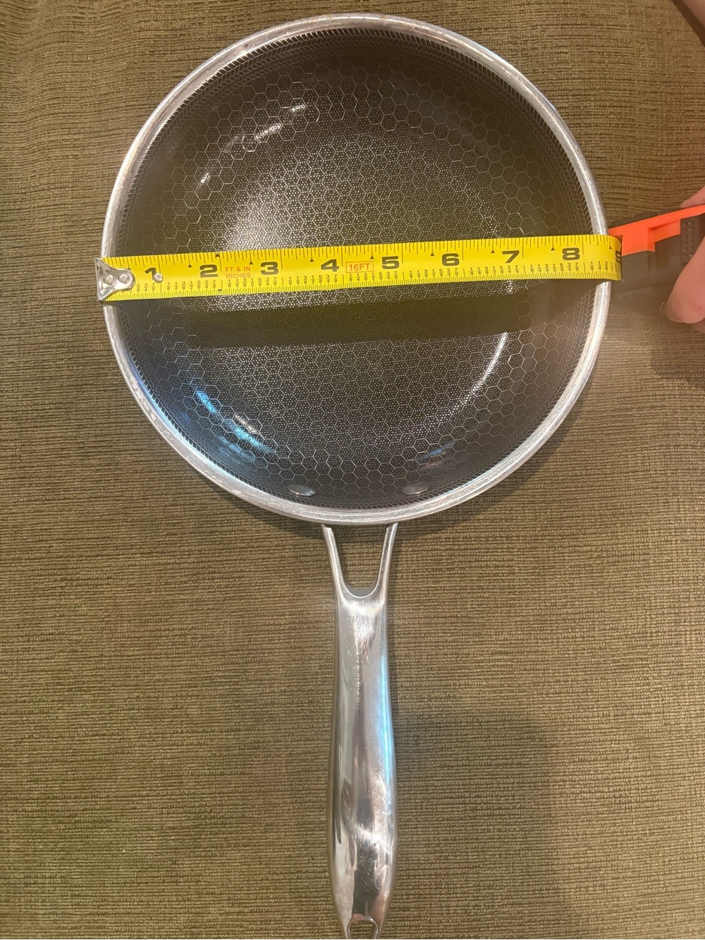 Hexclad Black Nonstick Frying Pan with Stainless Handle